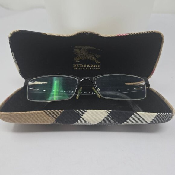 Burberry Prescription Eyeglasses B 1156 1001 Black Frame 52-17 With Case - Picture 1 of 9